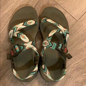 Chevron Orange/Teal Chacos
